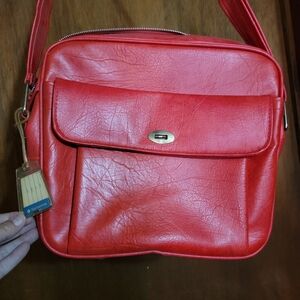 Vintage Samsonite red travel bag